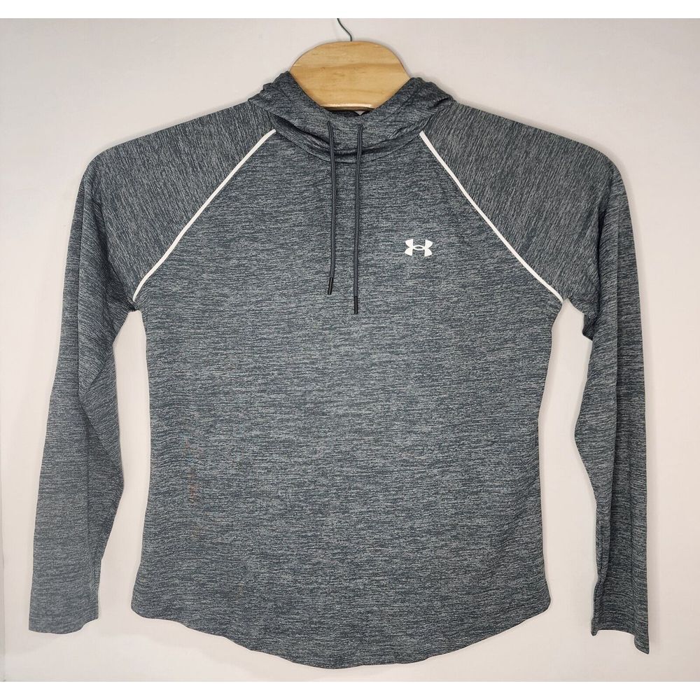 Under Armour Womens Size XL Long Sleeve Hooded Gray T‎ Shirt